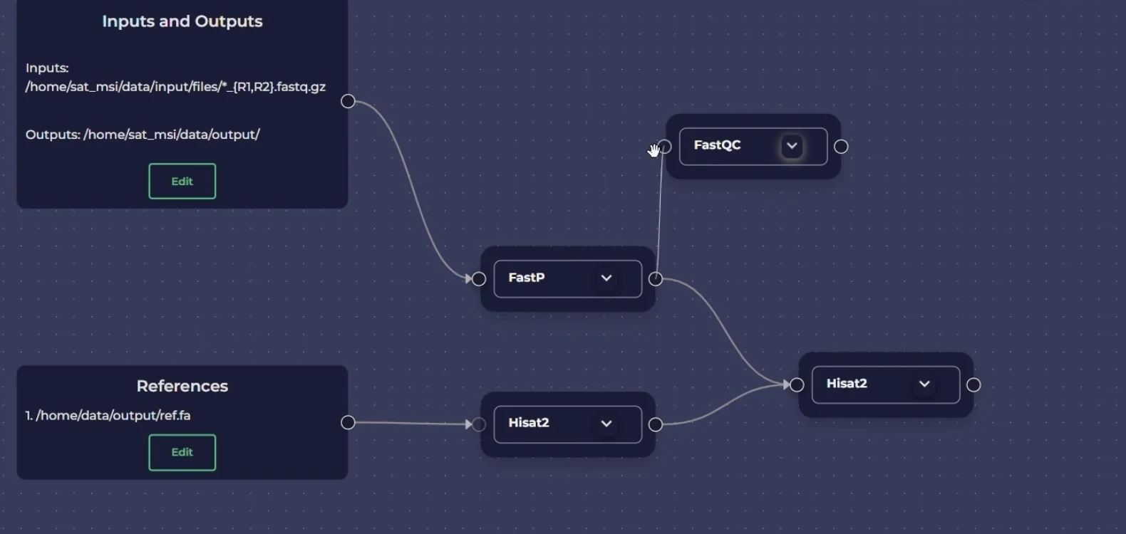 Assembling a Nextflow pipeline visually in GenXFlo